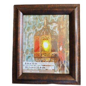 NWT 8"x 10" Brown Burled Wood Frame with Glass